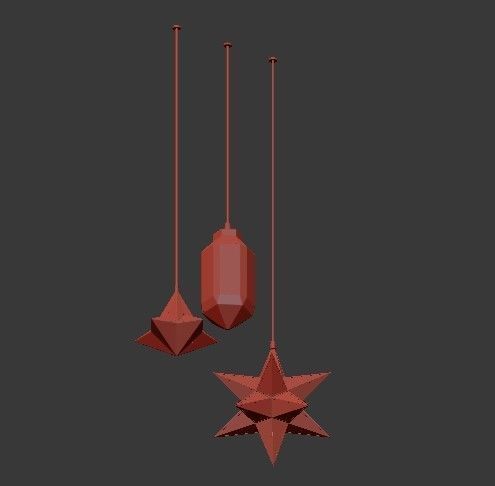 Moroccan Glass Pendants 3D model_2