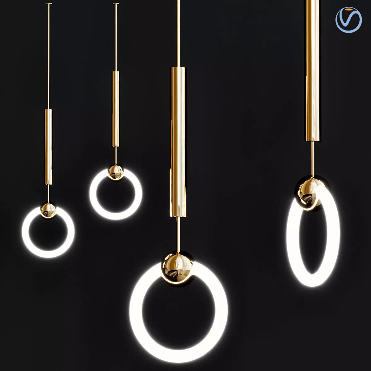 Lee Broom Ring Suspension Lamp 3D model_0