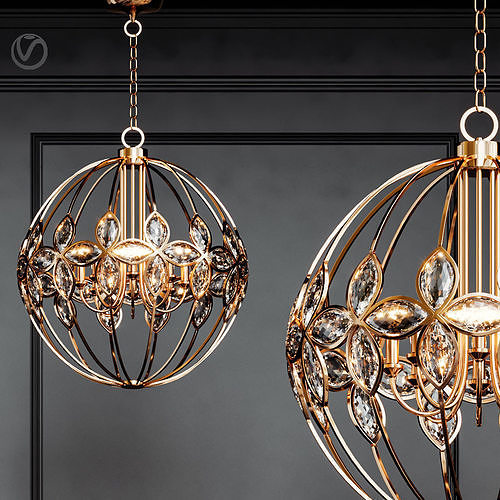 Uttermost Ambre 8 Light Gold 3D model