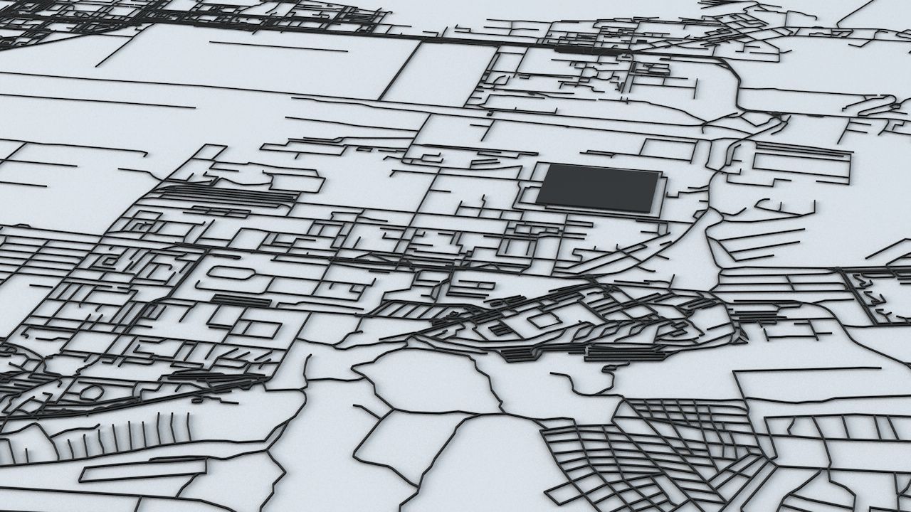 Krasnoyarsk Road Network and Streets 3D model_6