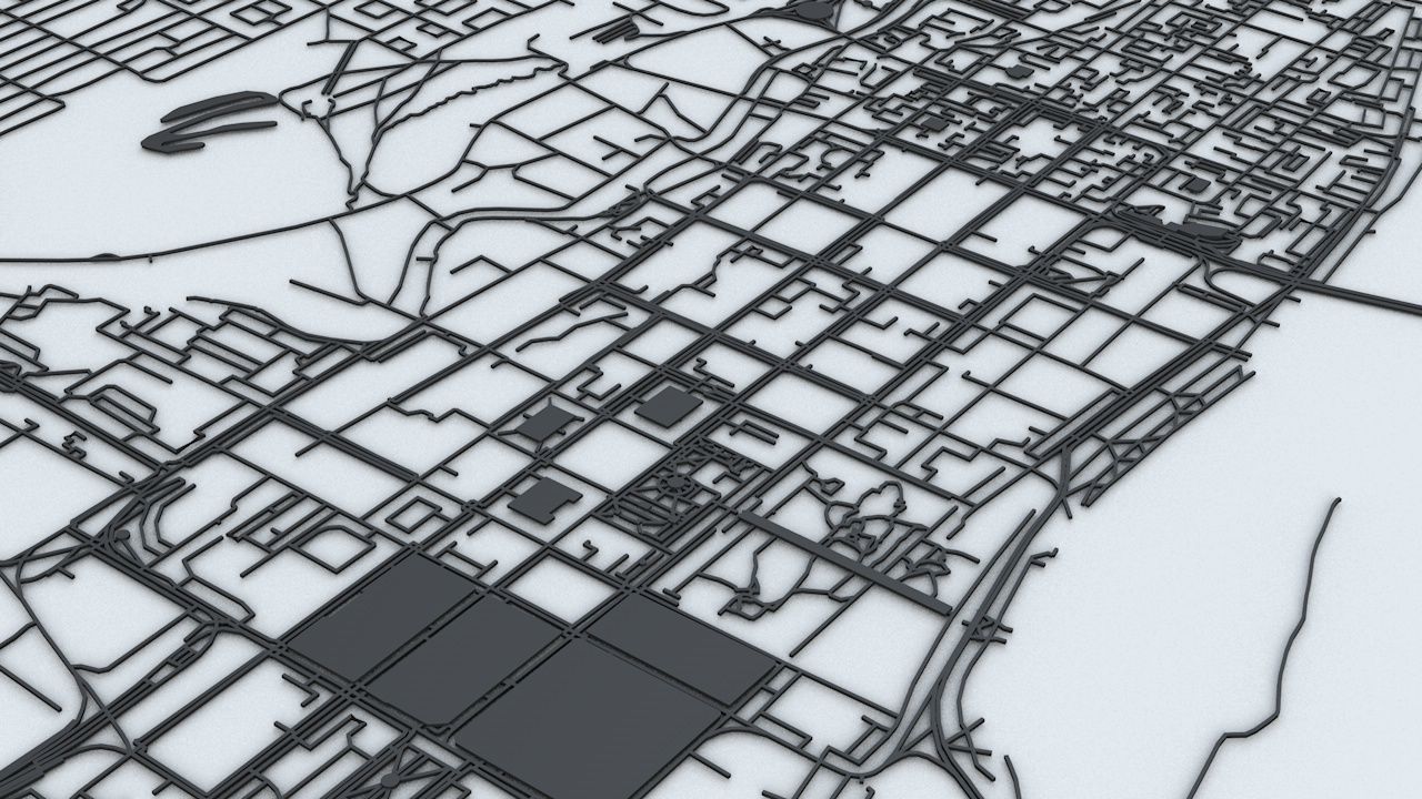 Krasnoyarsk Road Network and Streets 3D model_3