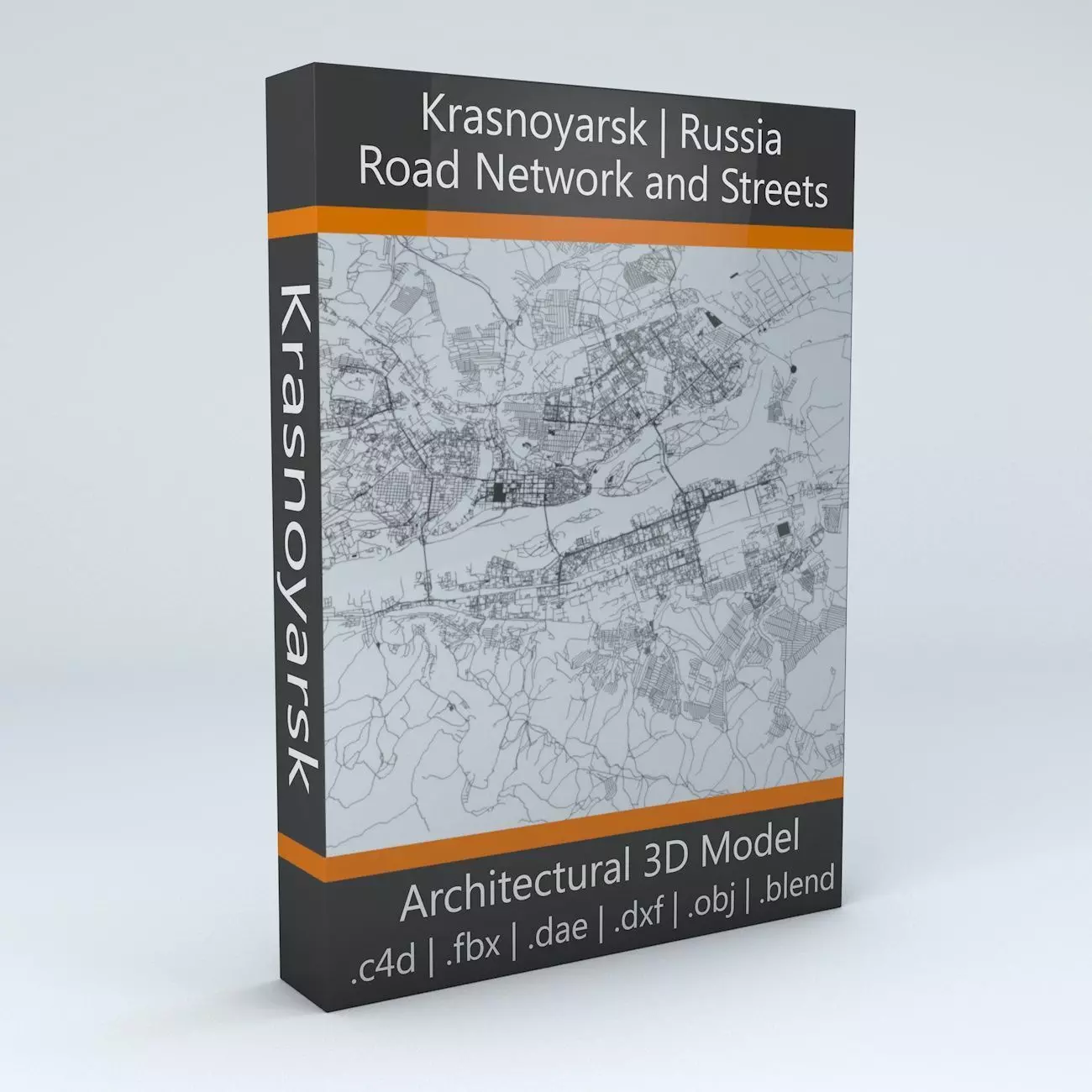 Krasnoyarsk Road Network and Streets 3D model_0