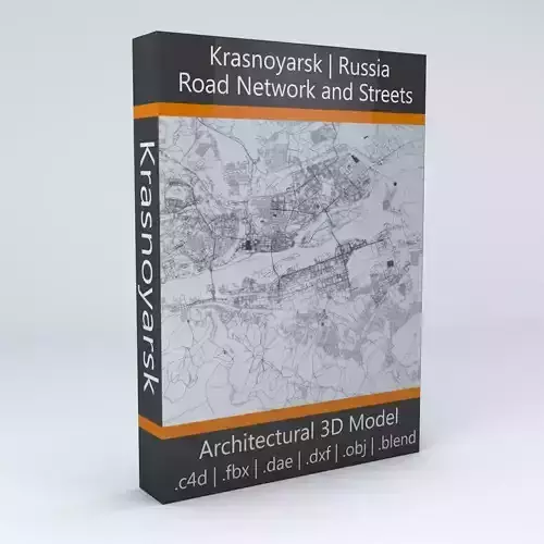 Krasnoyarsk Road Network and Streets 3D model