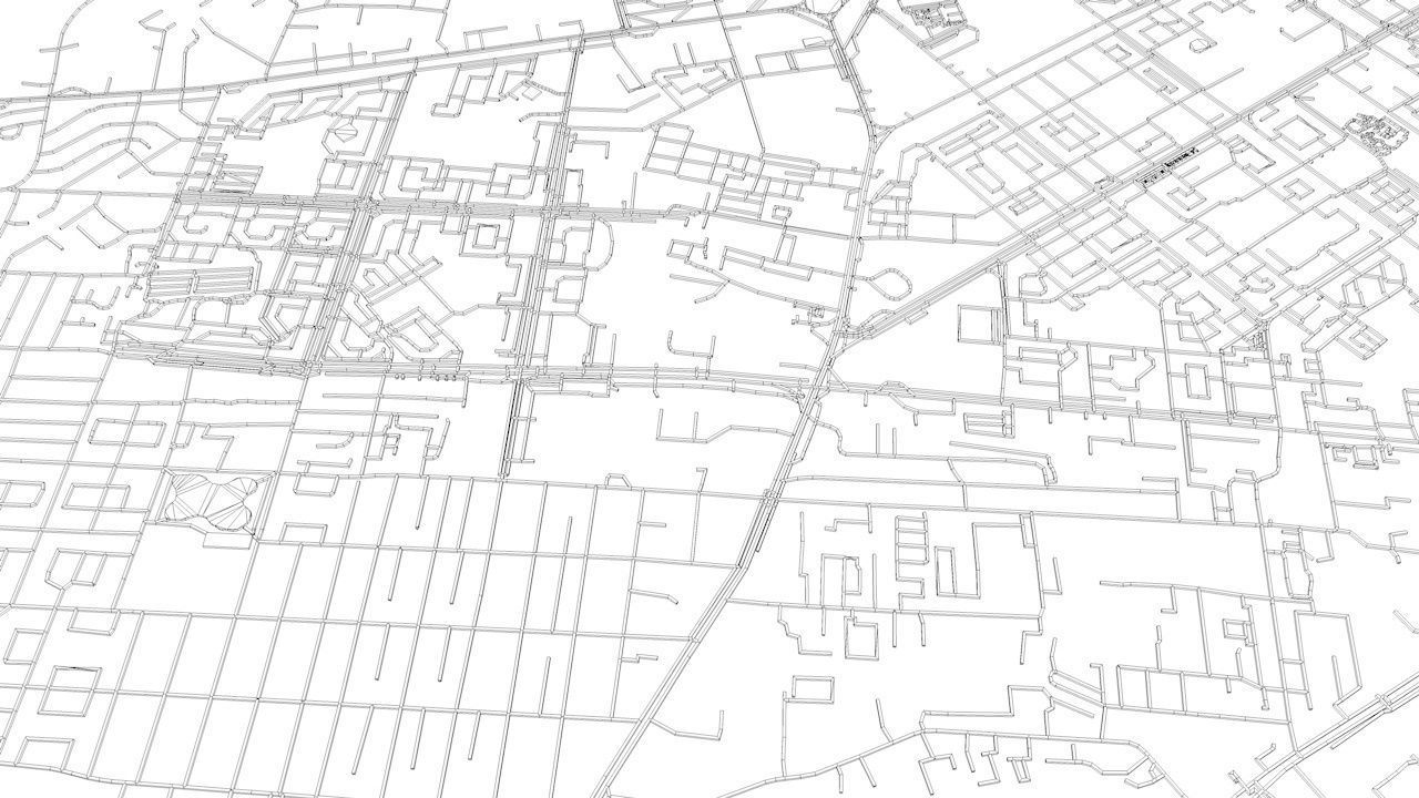 Krasnoyarsk Road Network and Streets 3D model_11