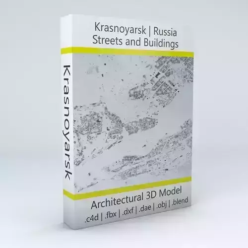 Krasnoyarsk Streets and Buildings 3D model Krasnoyarsk Streets and Buildings 3D model