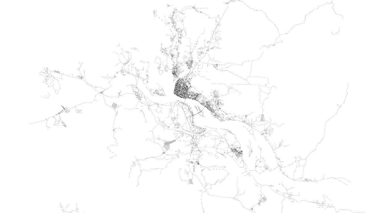 Arkhangelsk Road Network and Streets 3D model_9