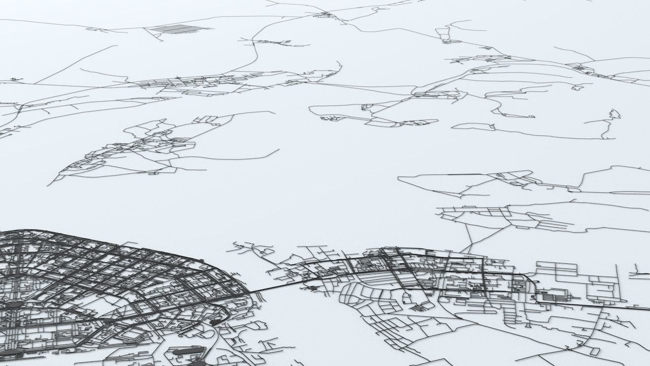 Arkhangelsk Road Network and Streets 3D model_5