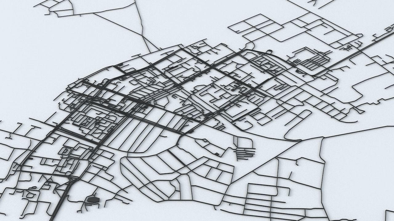 Arkhangelsk Road Network and Streets 3D model_4