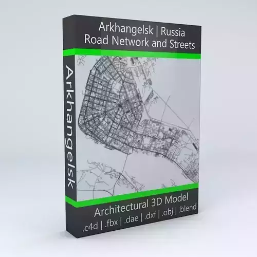 Arkhangelsk Road Network and Streets 3D model