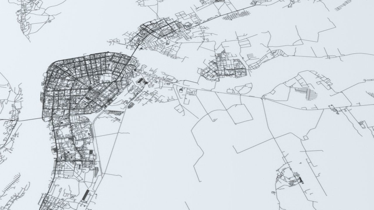 Arkhangelsk Road Network and Streets 3D model_8