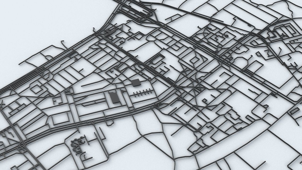 Arkhangelsk Road Network and Streets 3D model_6