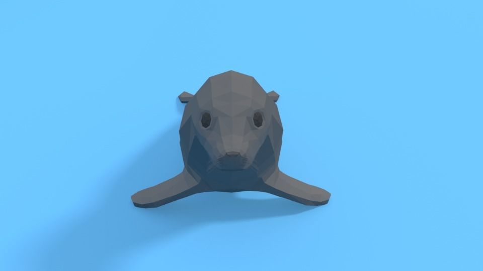 Low Poly Cartoon Seal Low-poly 3D model_1