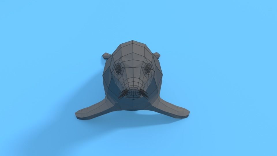 Low Poly Cartoon Seal Low-poly 3D model_9