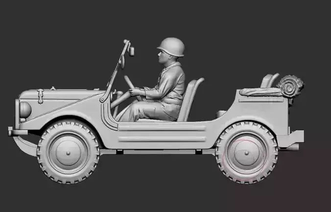 1 to 56 DKW Munga  - open - folded Roof - German Bundeswehr