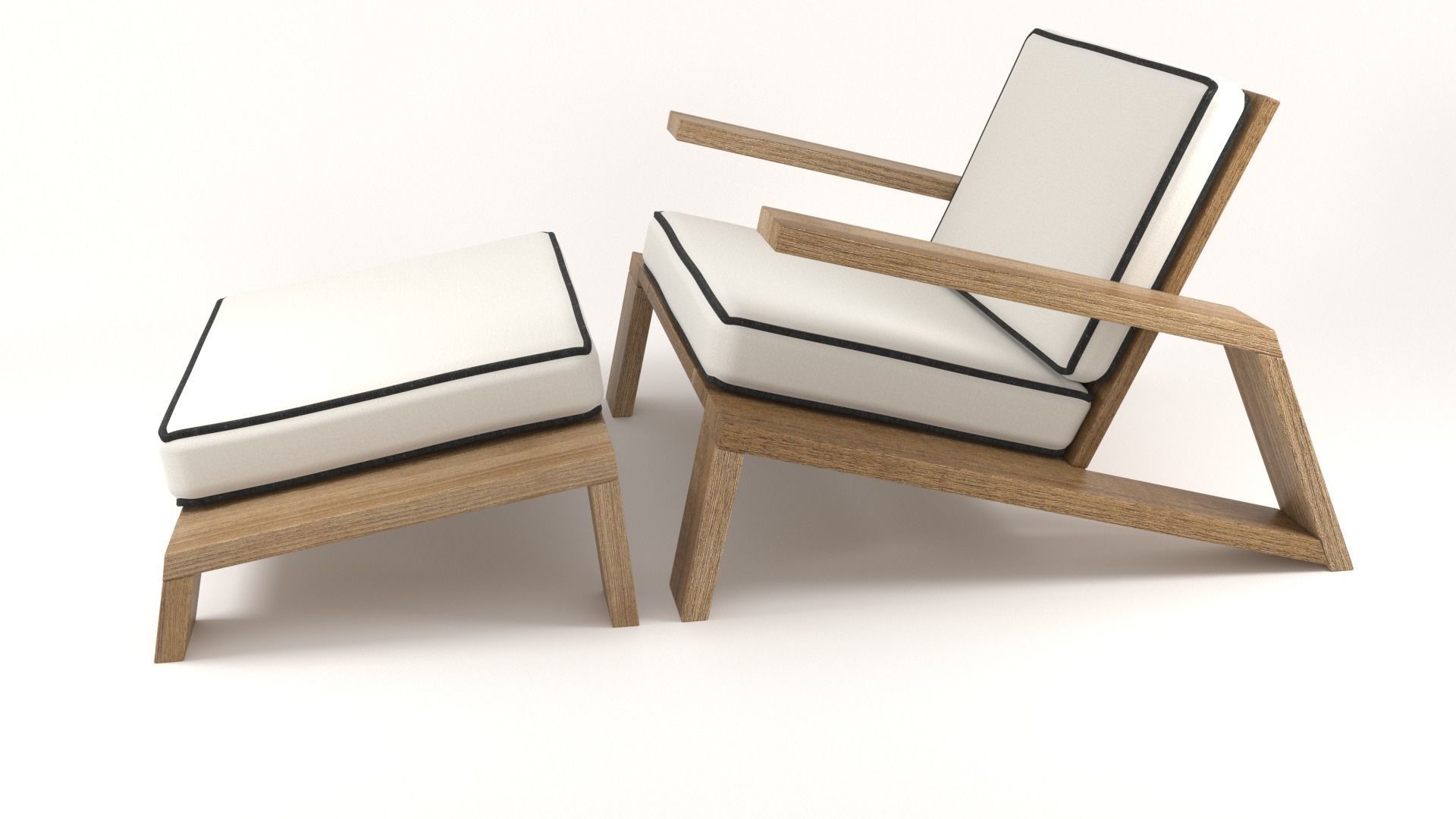 Olema Teak Lounge Chair v2 - 3ds Max 3D model_15