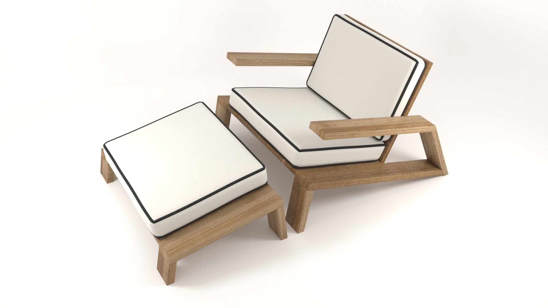 Olema Teak Lounge Chair v2 - 3ds Max 3D model_34