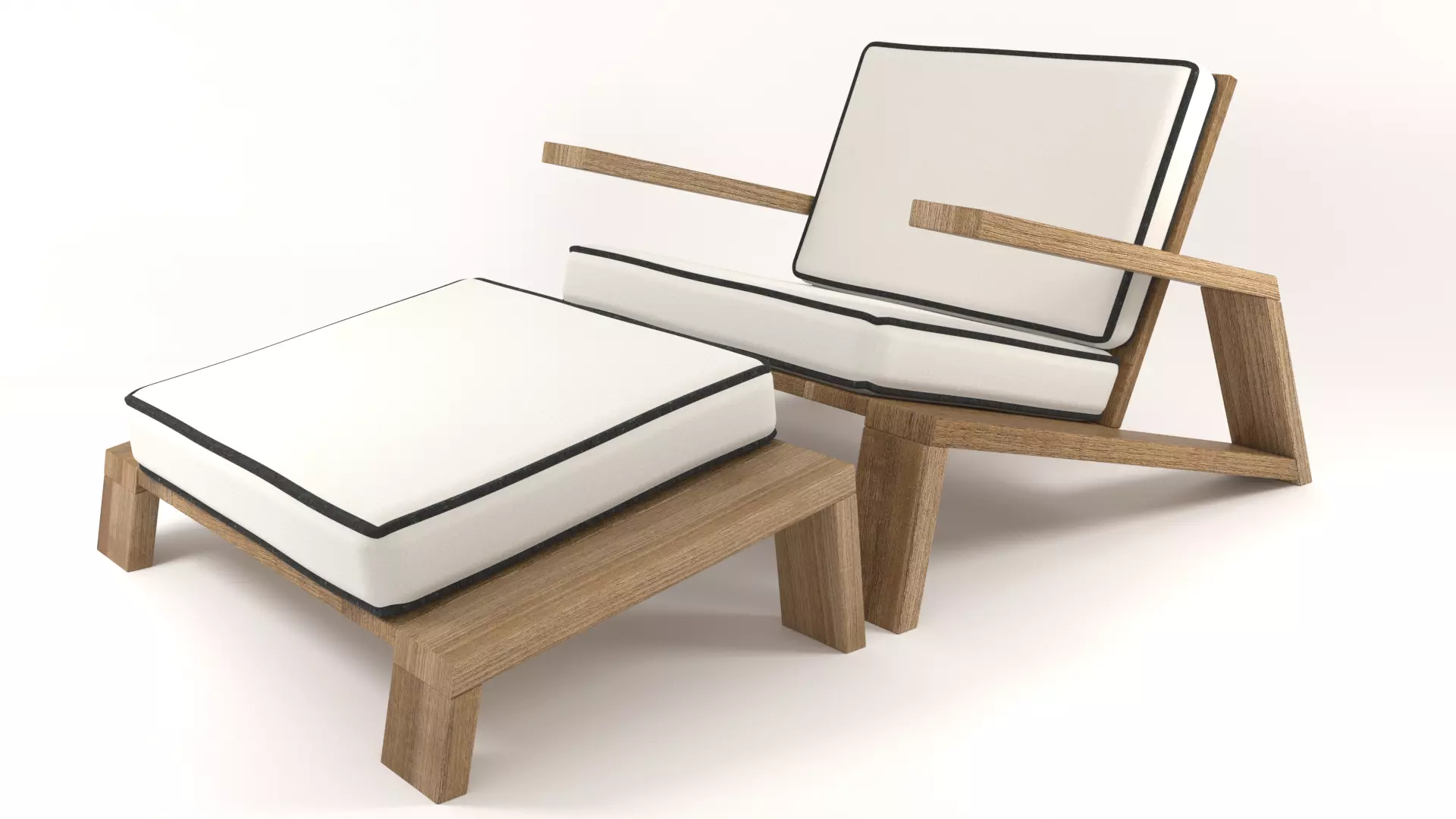 Olema Teak Lounge Chair v2 - 3ds Max 3D model_0