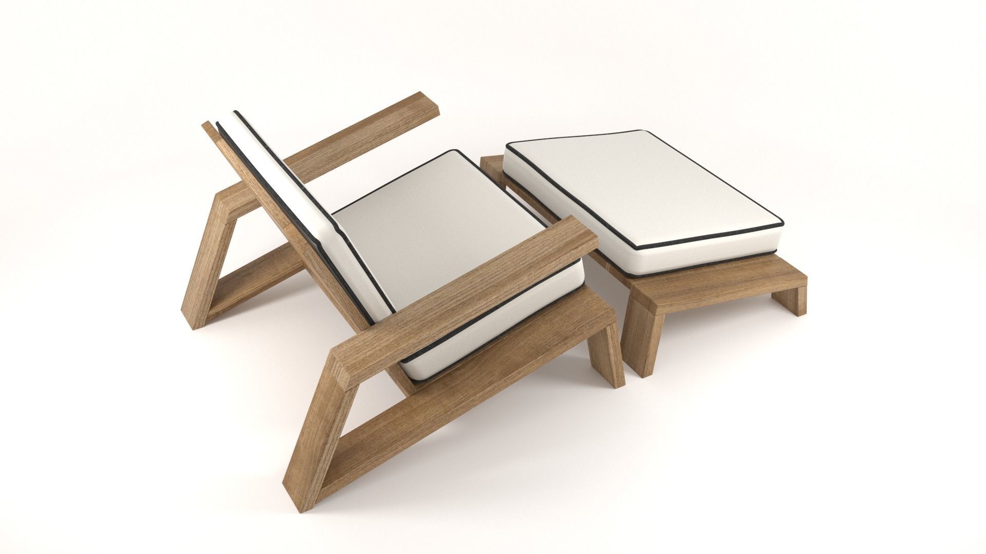 Olema Teak Lounge Chair v2 - 3ds Max 3D model_25