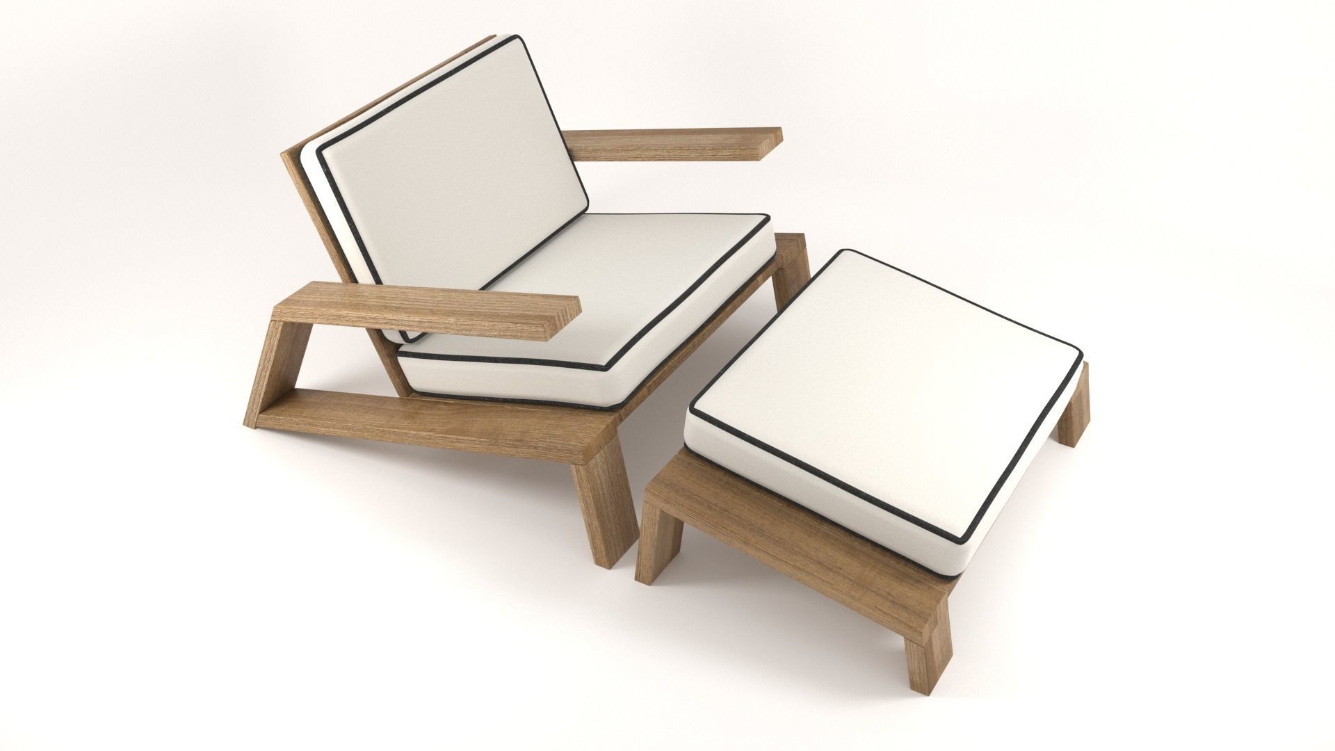 Olema Teak Lounge Chair v2 - 3ds Max 3D model_22