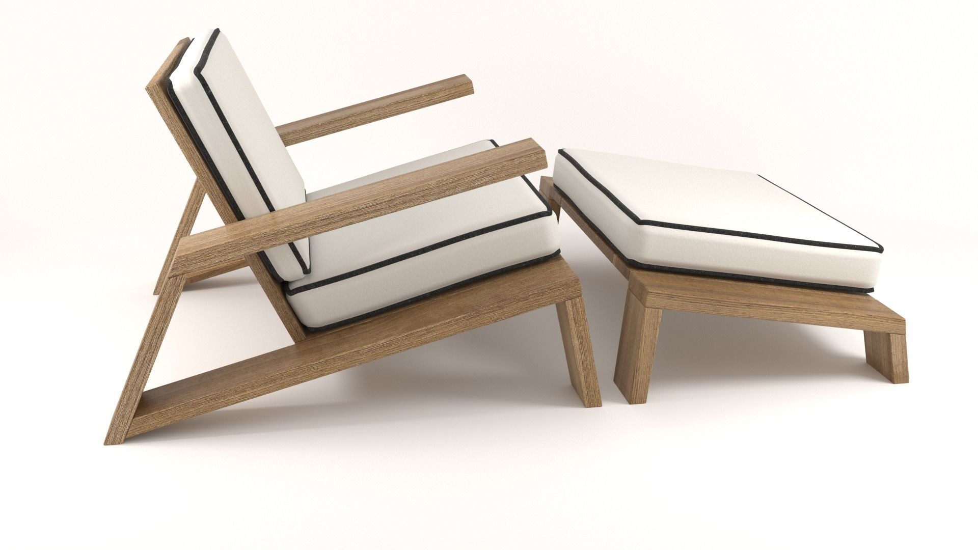 Olema Teak Lounge Chair v2 - 3ds Max 3D model_6