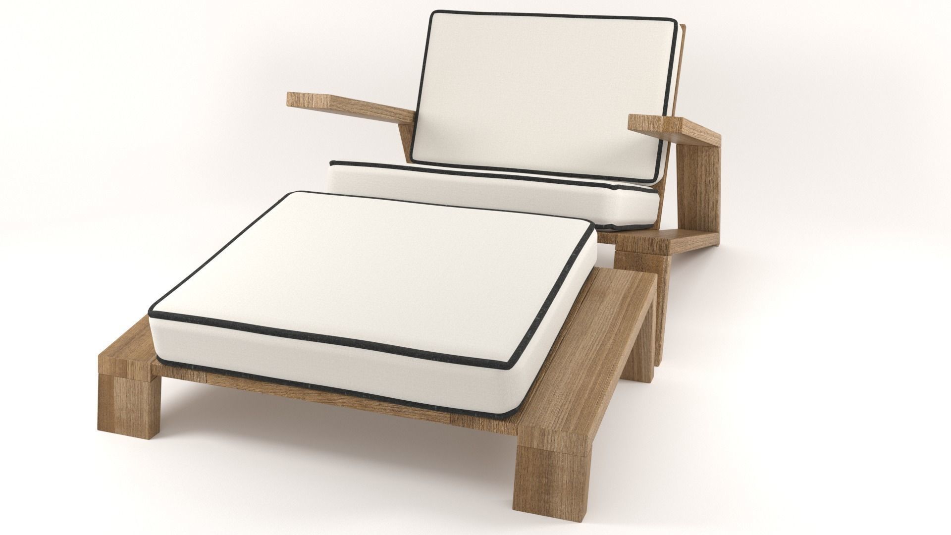 Olema Teak Lounge Chair v2 - 3ds Max 3D model_18