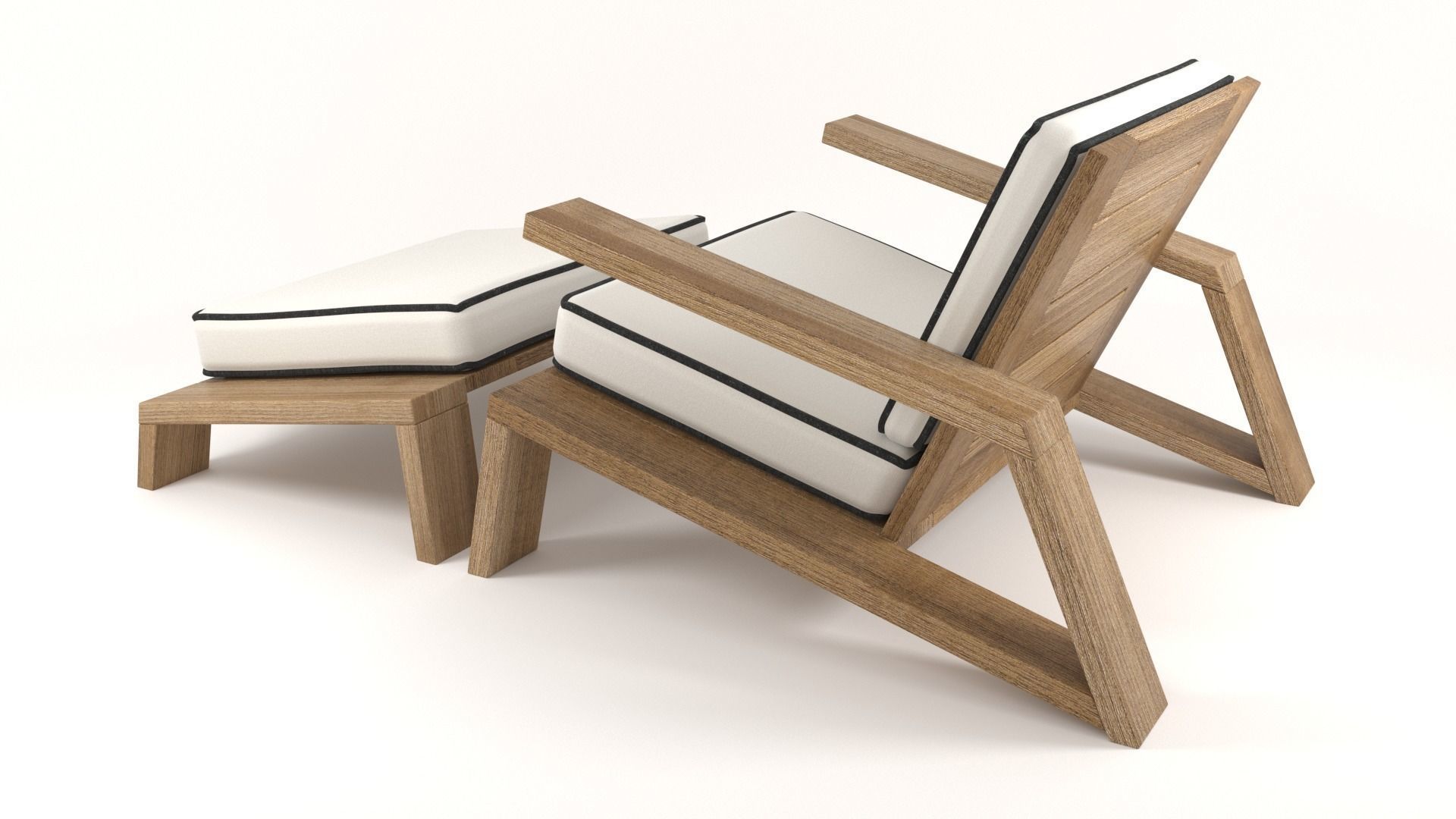 Olema Teak Lounge Chair v2 - 3ds Max 3D model_13