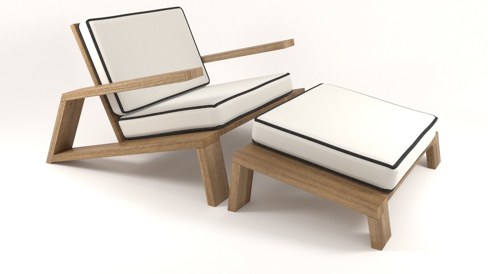 Olema Teak Lounge Chair v2 - 3ds Max 3D model_4