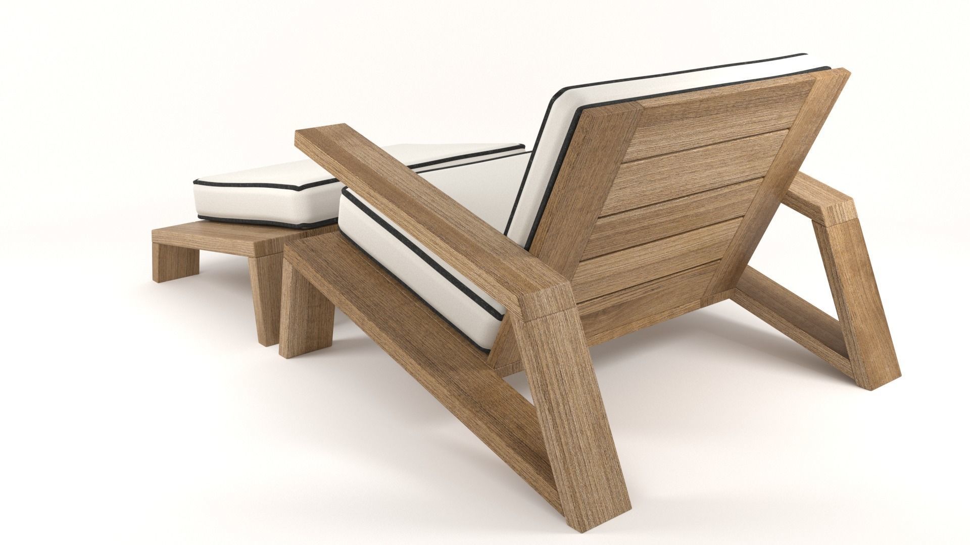 Olema Teak Lounge Chair v2 - 3ds Max 3D model_12