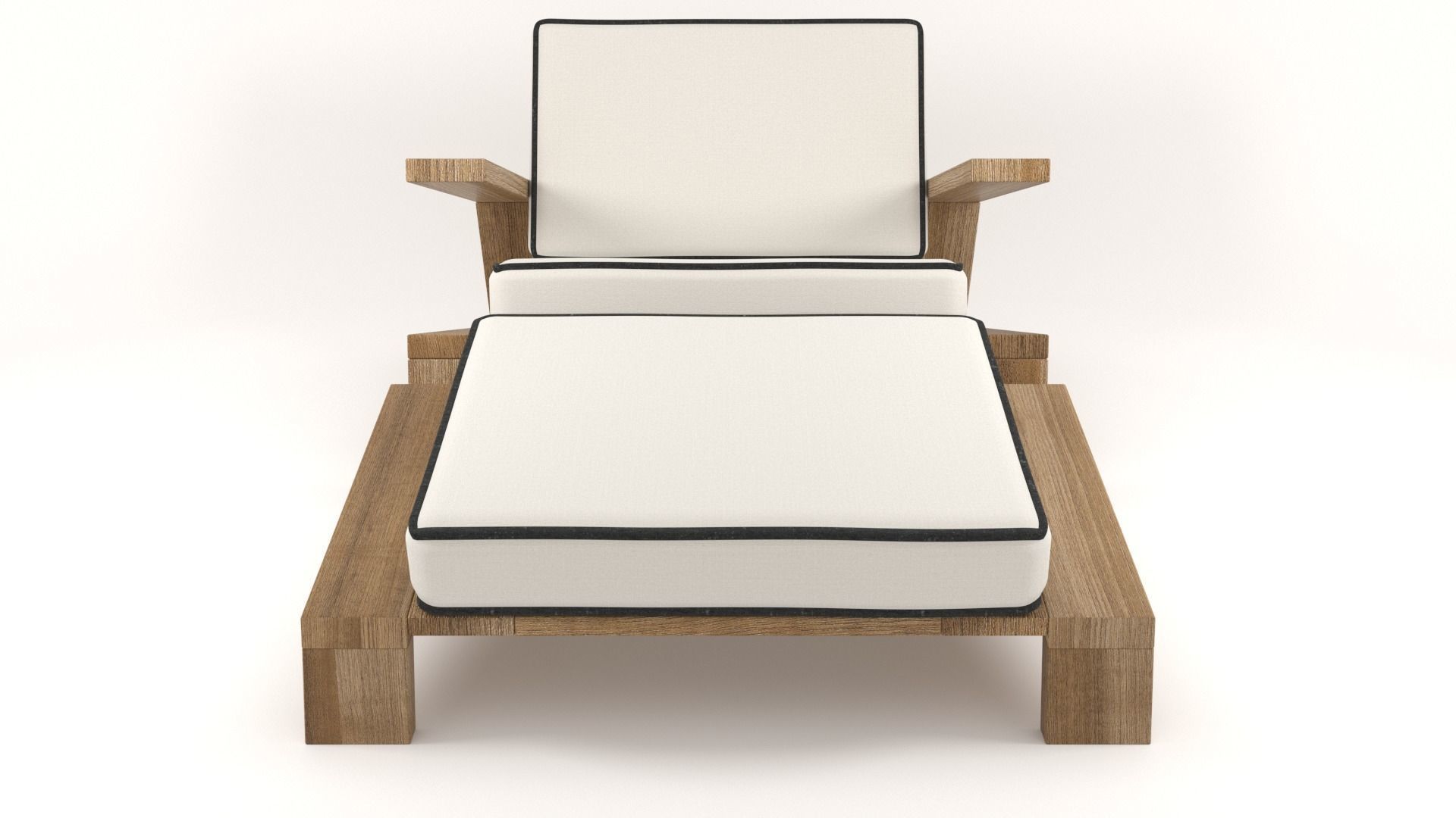 Olema Teak Lounge Chair v2 - 3ds Max 3D model_1