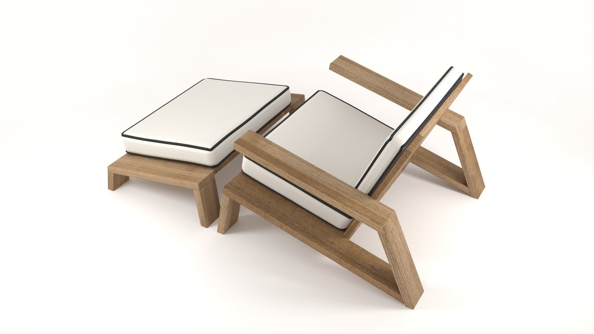 Olema Teak Lounge Chair v2 - 3ds Max 3D model_31