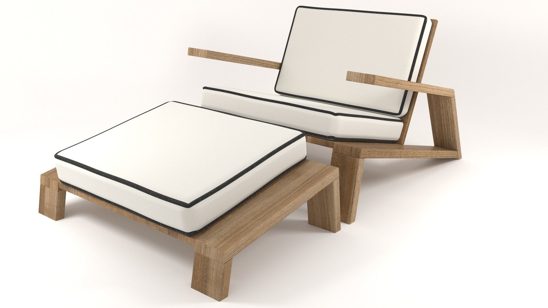 Olema Teak Lounge Chair v2 - 3ds Max 3D model_17