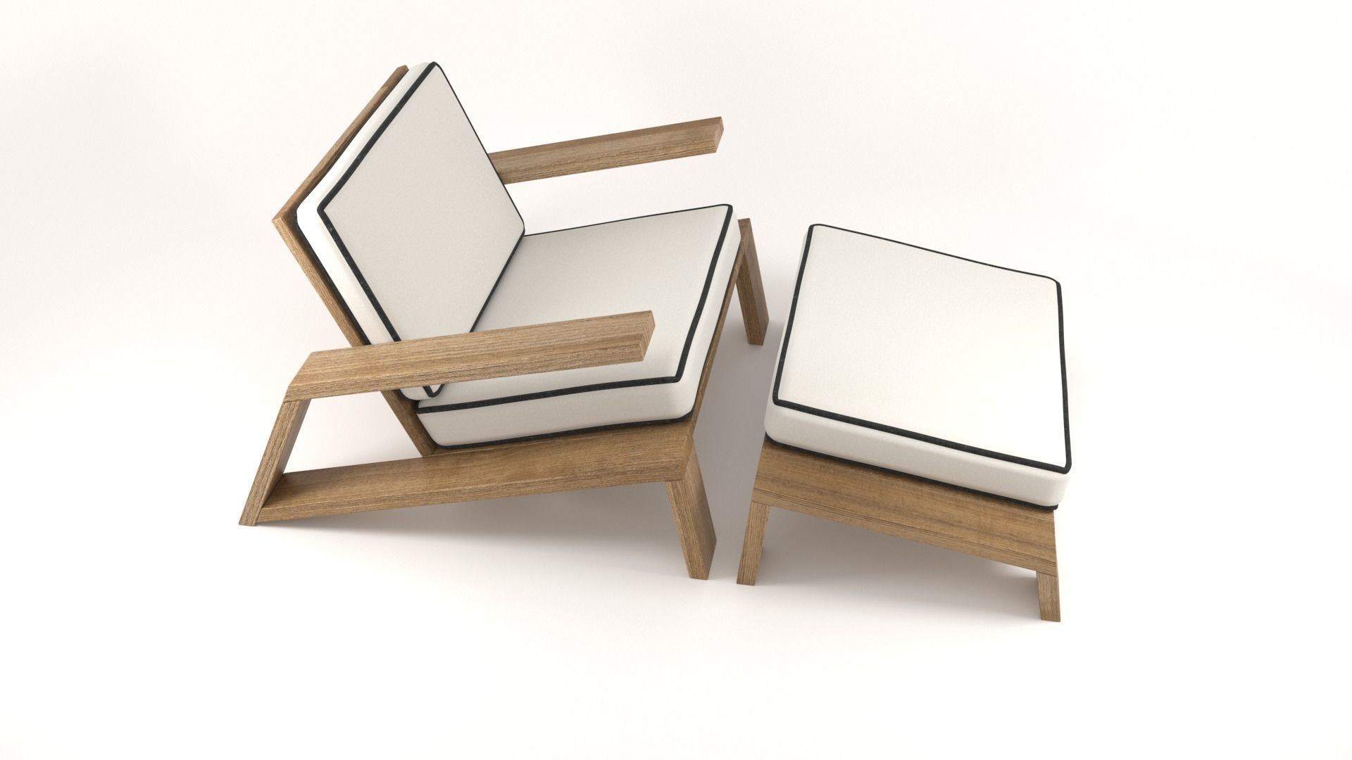 Olema Teak Lounge Chair v2 - 3ds Max 3D model_23