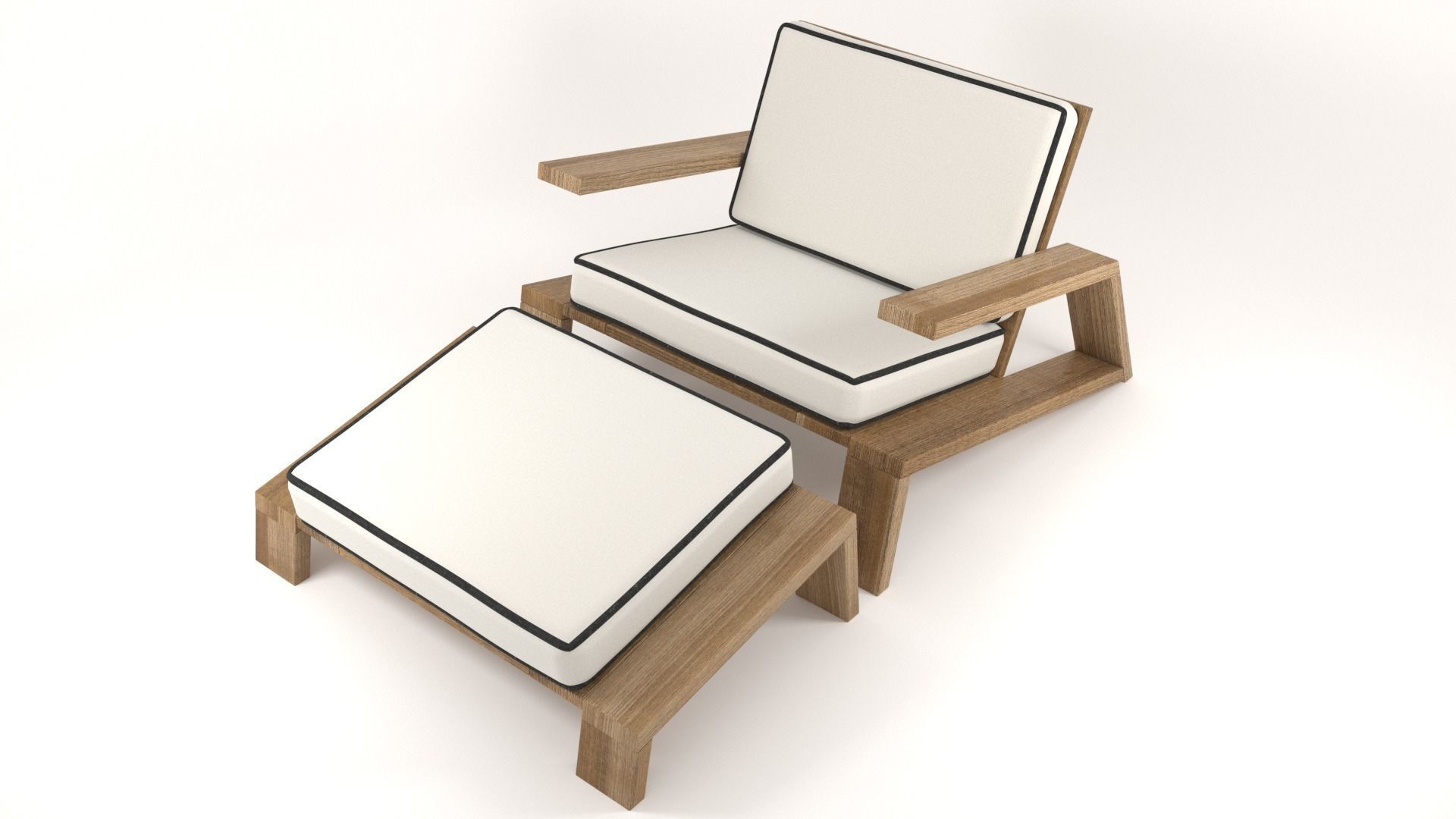 Olema Teak Lounge Chair v2 - 3ds Max 3D model_35