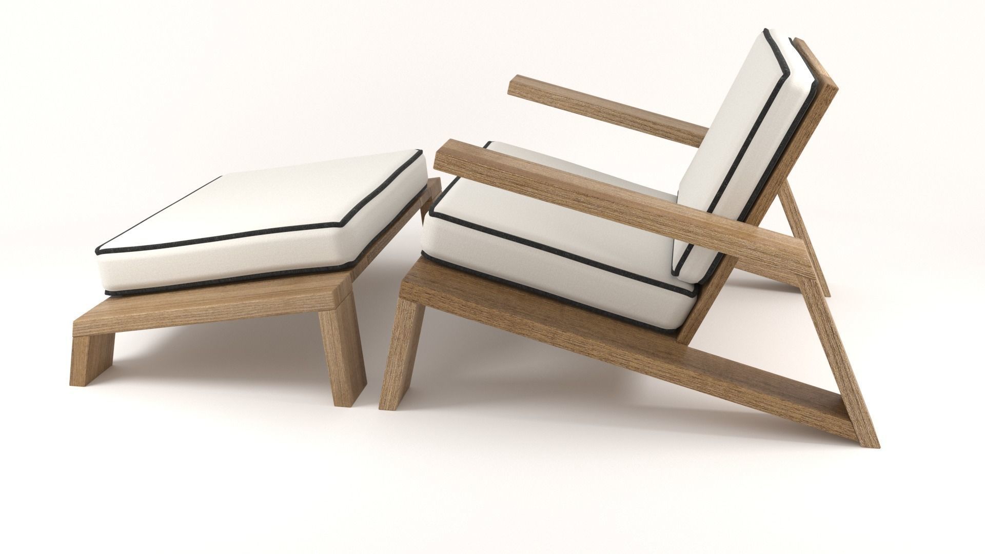 Olema Teak Lounge Chair v2 - 3ds Max 3D model_14