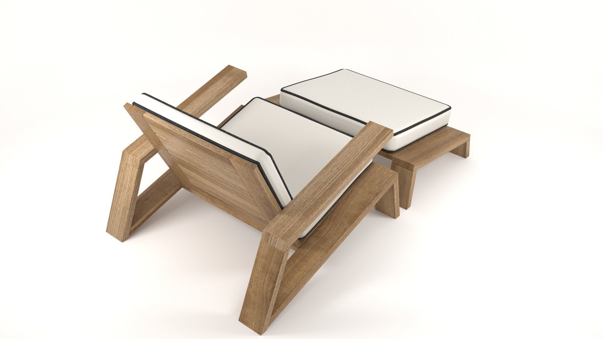 Olema Teak Lounge Chair v2 - 3ds Max 3D model_26