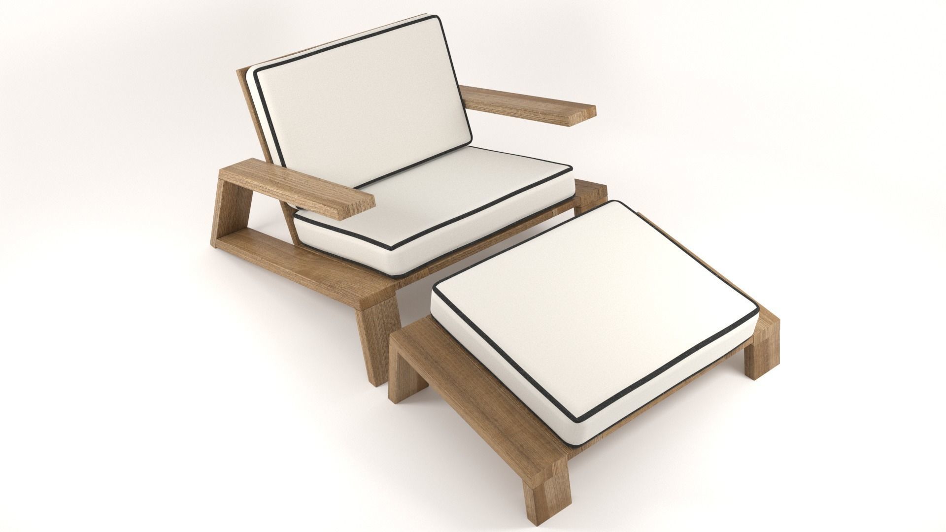 Olema Teak Lounge Chair v2 - 3ds Max 3D model_21