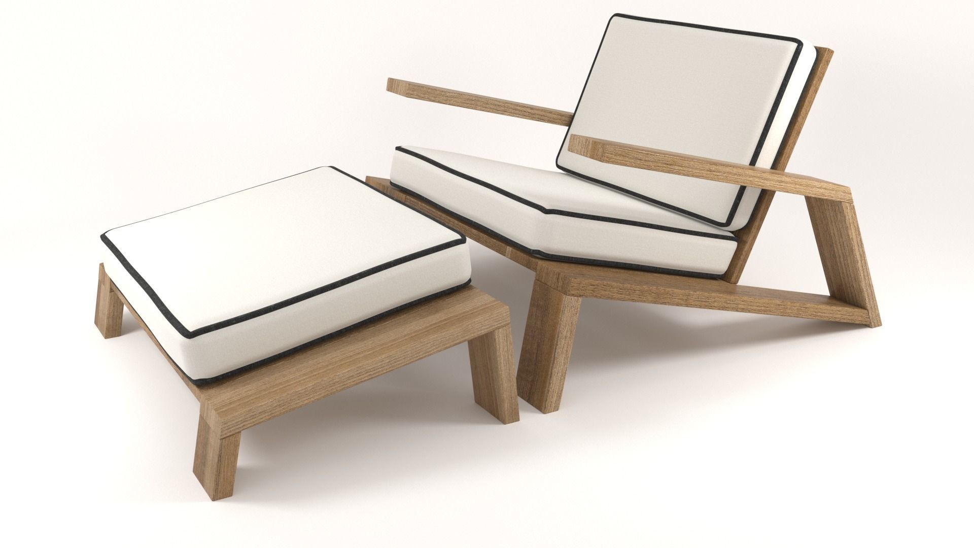 Olema Teak Lounge Chair v2 - 3ds Max 3D model_16