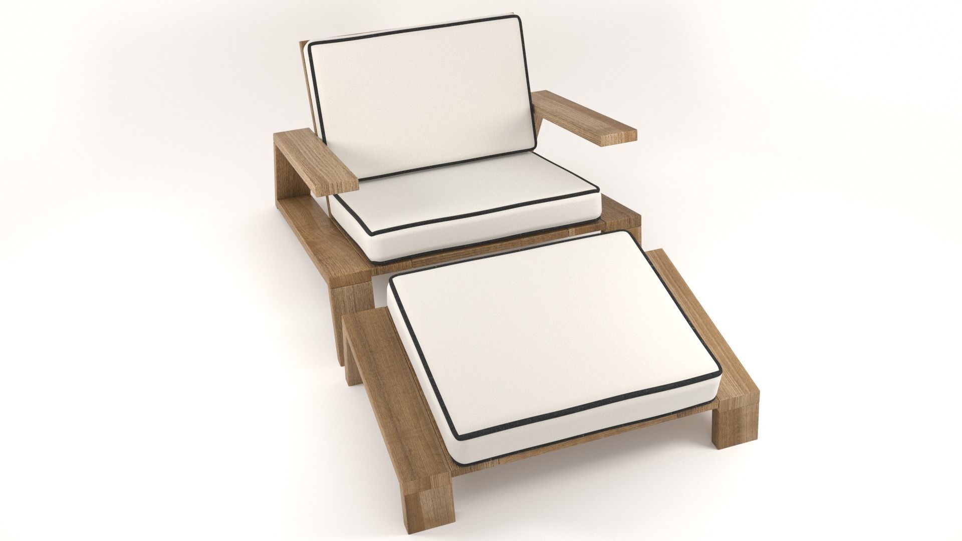 Olema Teak Lounge Chair v2 - 3ds Max 3D model_20