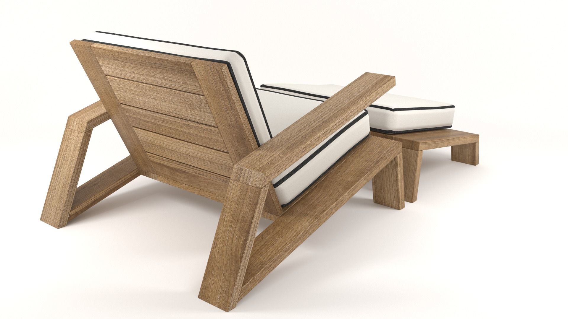 Olema Teak Lounge Chair v2 - 3ds Max 3D model_8