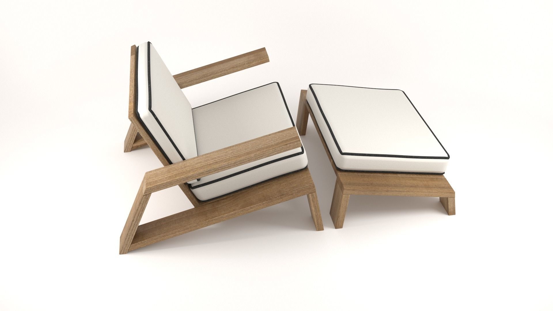 Olema Teak Lounge Chair v2 - 3ds Max 3D model_24