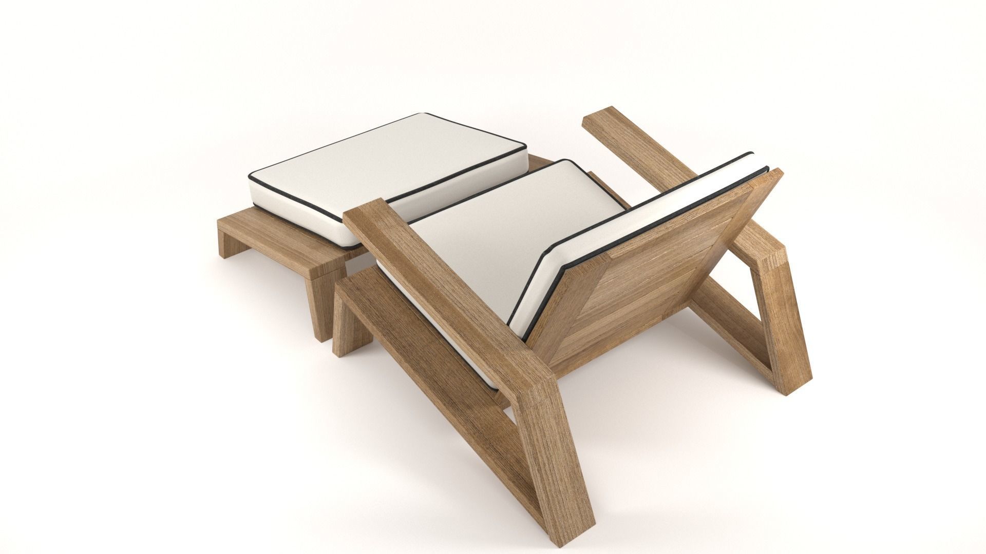 Olema Teak Lounge Chair v2 - 3ds Max 3D model_30