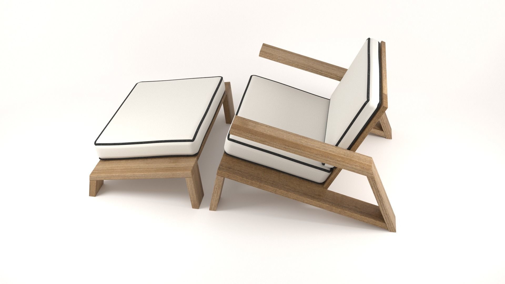 Olema Teak Lounge Chair v2 - 3ds Max 3D model_32