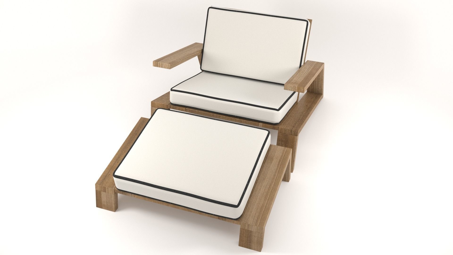 Olema Teak Lounge Chair v2 - 3ds Max 3D model_36