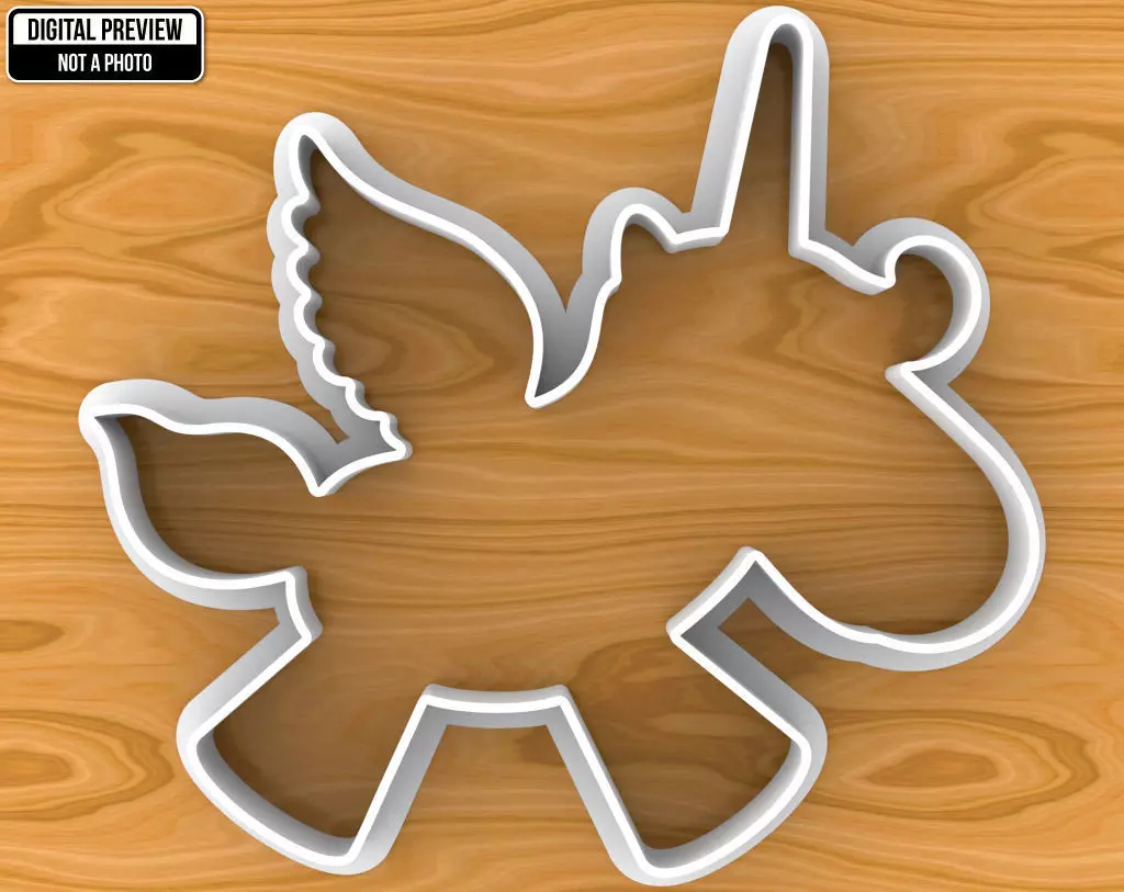 Baby Unicorn Cookie Cutter 3D print model_0