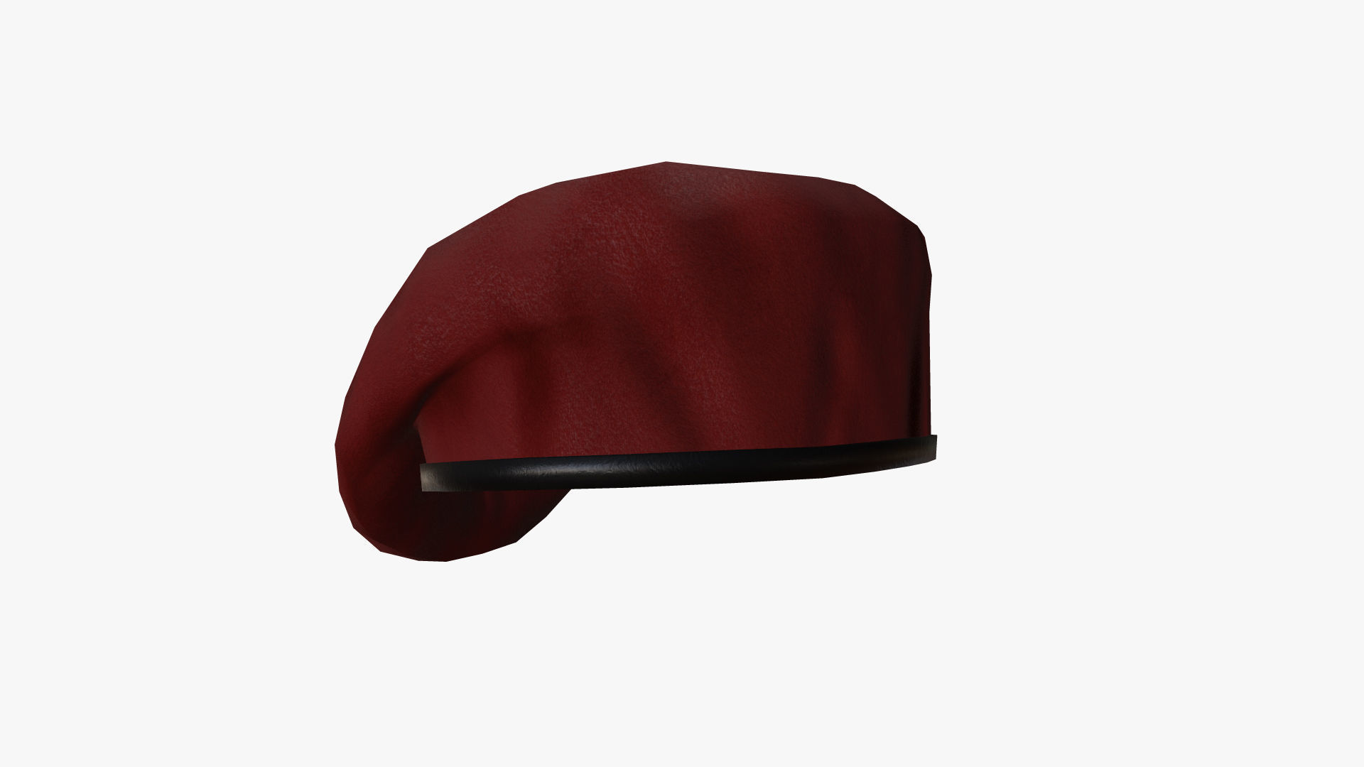 Commando Beret - Low Poly PBR Low-poly 3D model_5