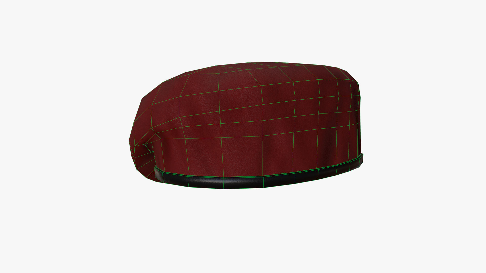 Commando Beret - Low Poly PBR Low-poly 3D model_7