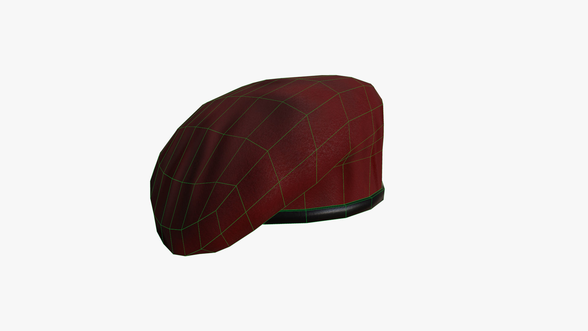Commando Beret - Low Poly PBR Low-poly 3D model_6