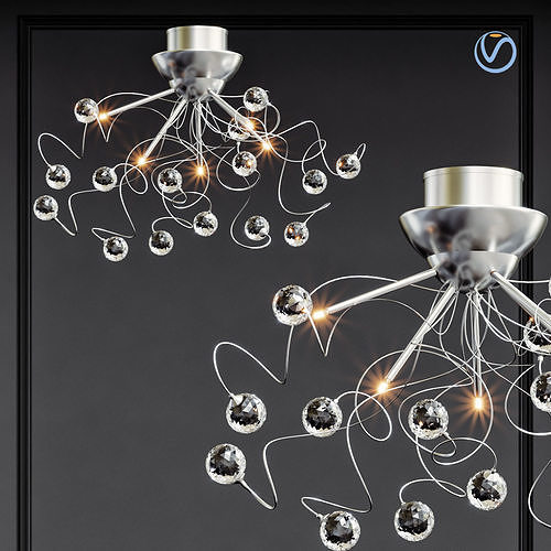 Modern Crystal chandelier with 11 Lights Chrom 3D model