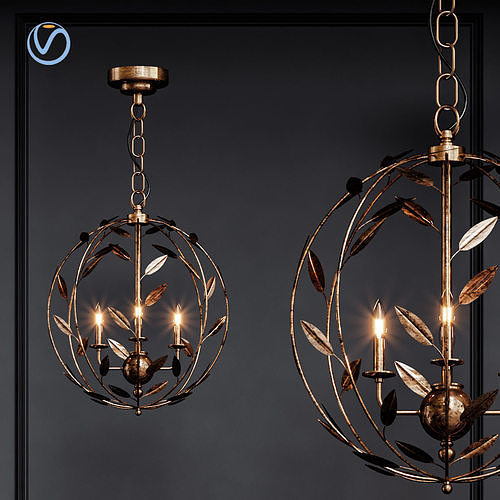 Uttermost Sabina 3 Light Pendant 3D model