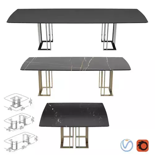 Meridiani Tables Charlie Rectangle Low-poly 3D model